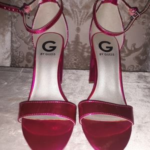 Hot pink guess heels size 7.5